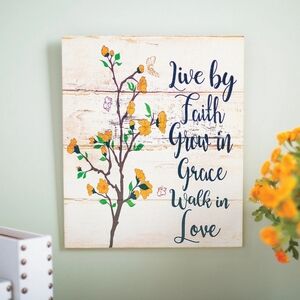 Inspirational Wall Art with Floral Design.